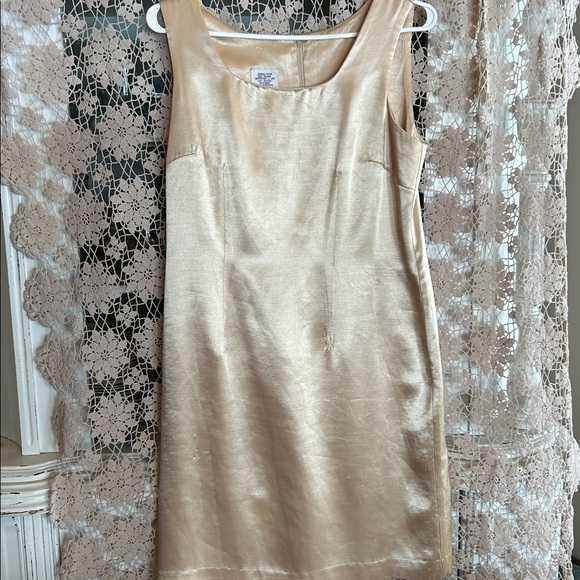 #56 Vintage Two-Piece Dress With Metallic Jacket In Gold Size 910 - Picture 5 of 8